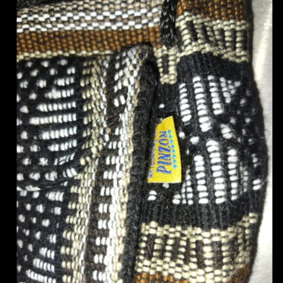 NWOT Pinzon Backpack  Small Woven Geometric Cotton Boho Aztec Hippie Weave Bag. - Picture 2 of 3